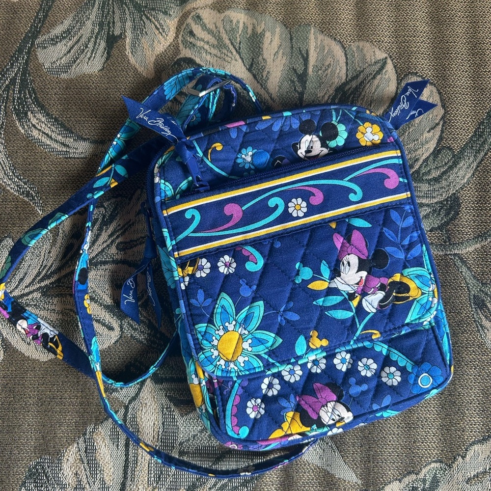 Vera Bradley Disney Minnie Mickey Crossbody Bag with Quilted Floral Design